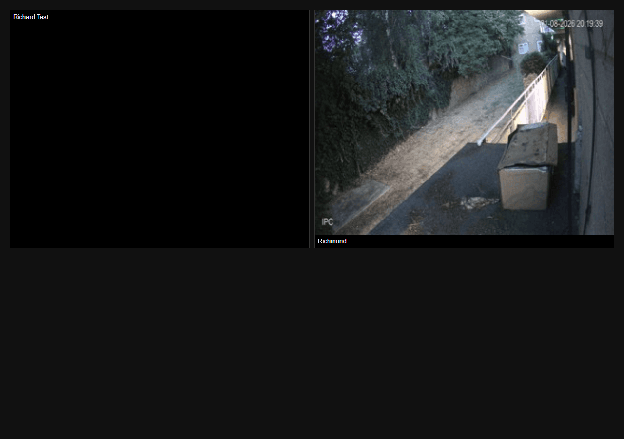 NVRblink live camera grid open in a web browser