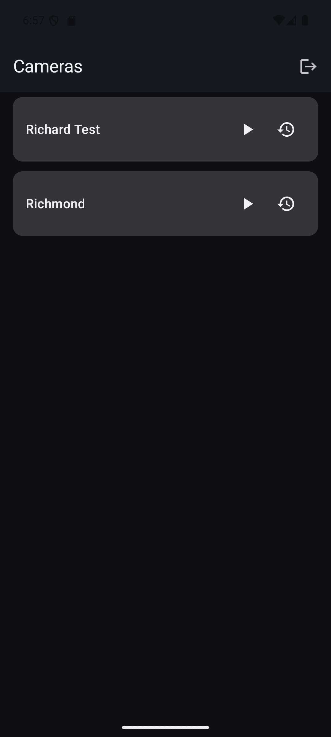 NVRblink Android app camera list
